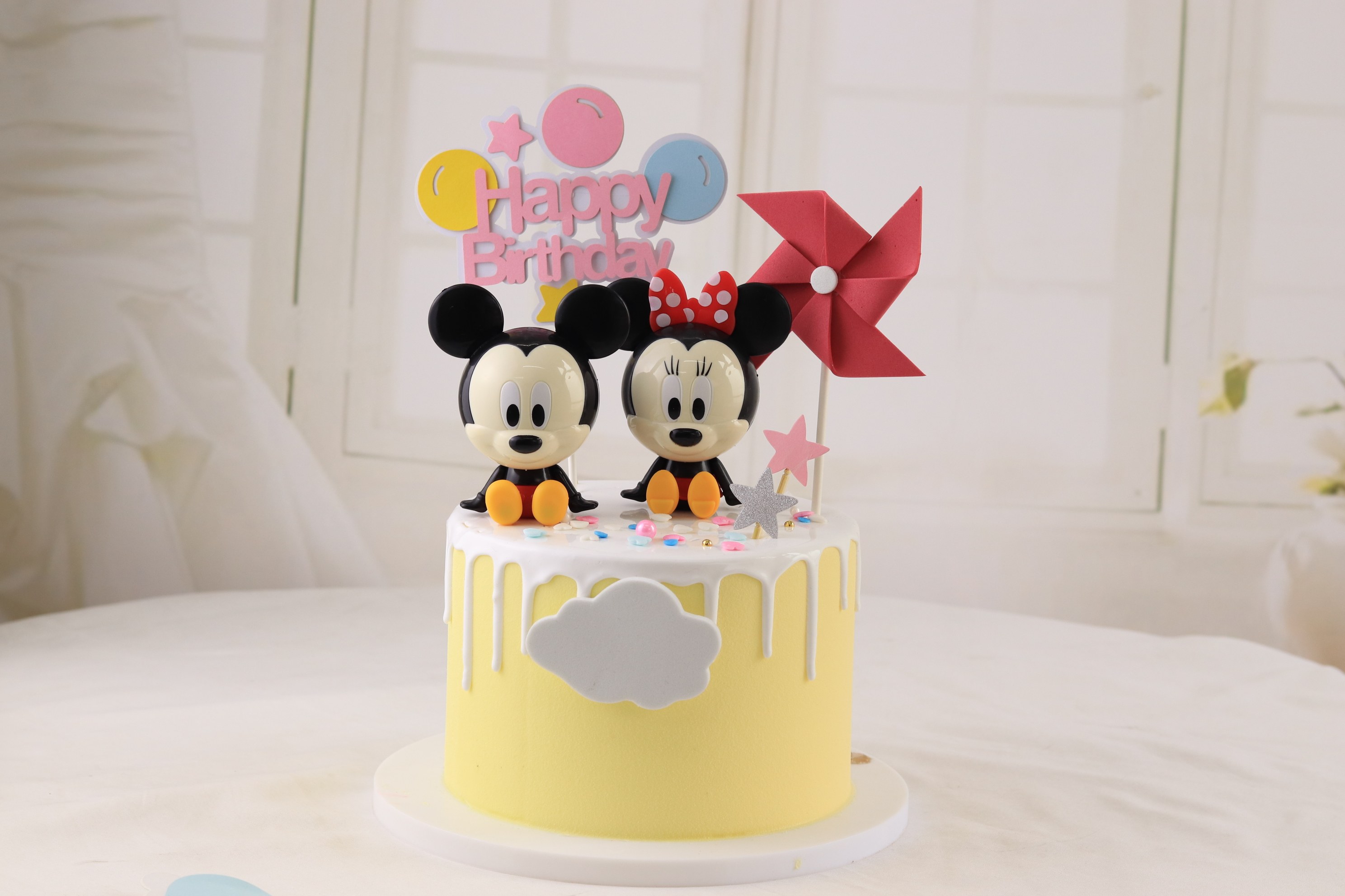 米老鼠蛋糕装饰摆件可爱米奇米妮烘焙装扮男女孩迷你照相机甜品台