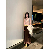 Floating 连衣裙 长款 拼色美学 仿真丝拼色交叉设计感飘逸气质无袖