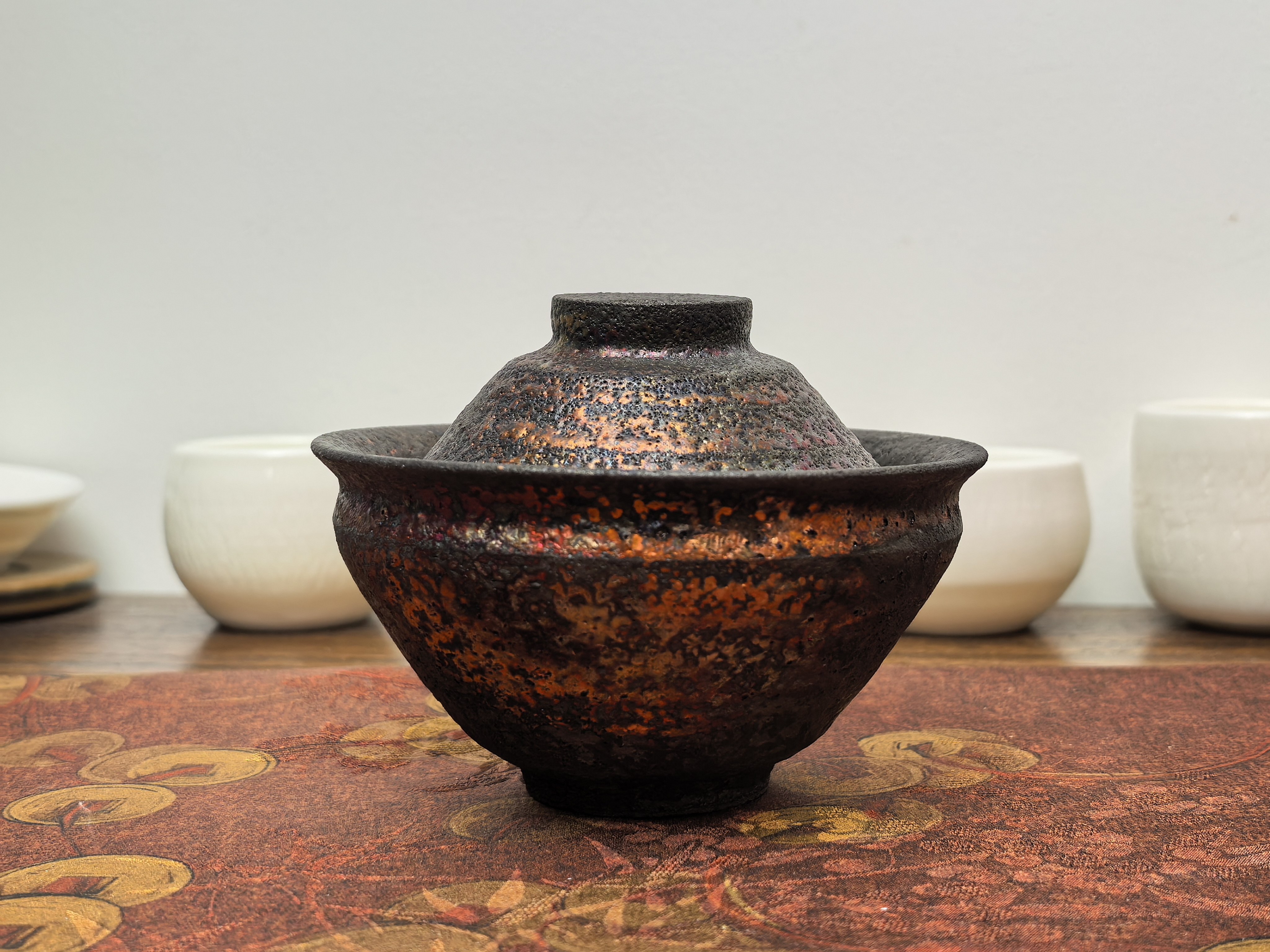 荥经黑砂 荥经砂器 茶器茶具 手工 裸烧盖碗 大土