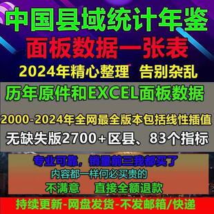 2000-2024年中国各县域统计年鉴中国县域(区县)面板数据汇总