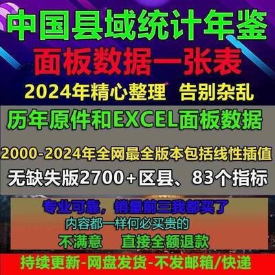2000-2024年中国各县域统计年鉴中国县域(区县)面板数据汇总