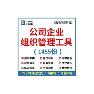 中小型公司企业组织管理系统工具包组织架构管理制度培训薪酬体系