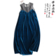 云澍原创弹力丝绒真丝欧根纱拼接休闲气质宽松圆领长款 连衣裙秋冬
