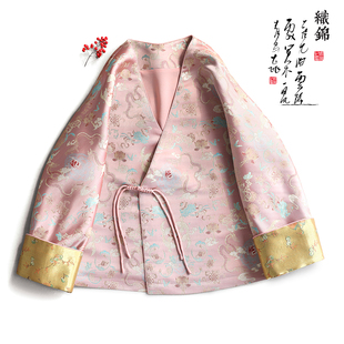 外套女新 汉服改良交领盘扣上衣国风复古春款 云澍原创 织锦新中式