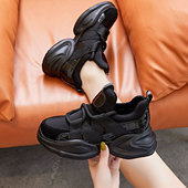 2026新款 女真皮加棉百搭显脚小运动休闲女鞋 秋冬季 厚底增高老爹鞋