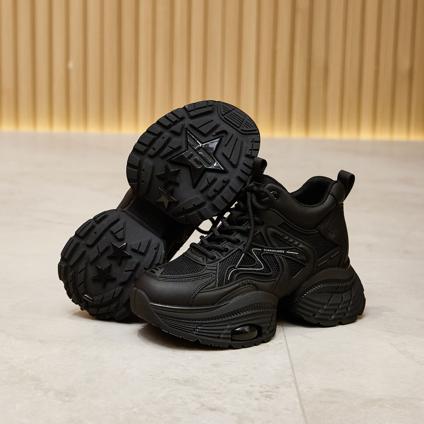 老爹鞋真皮厚底增高轻便显瘦