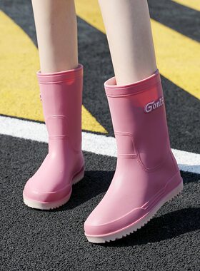 雨鞋女款成人中筒时尚外穿防滑雨靴大人韩国潮流网红厚底加绒水鞋