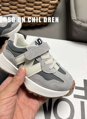 儿童真皮N字运动鞋夏季新款小蛮腰软底板鞋男童休闲鞋女童宝宝鞋