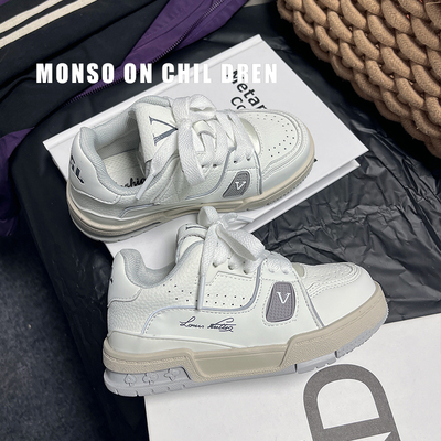 儿童小白鞋板鞋运动鞋男童2025新款女童开春鞋青少年运动鞋学生鞋