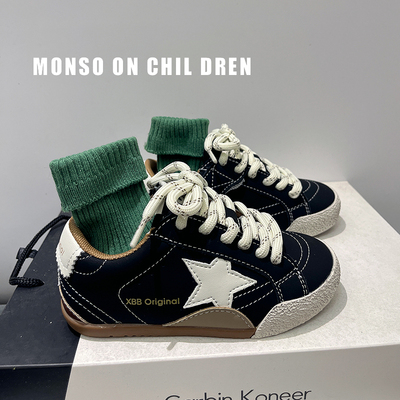 儿童休闲鞋2025秋季新款男童真皮阿甘鞋潮牌女童真皮童鞋软底鞋子