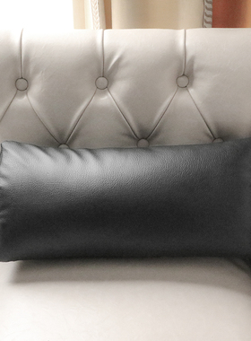 VJ皮质PU纯色皮三角腰靠沙发抱枕腰枕床头汽车护腰办公室靠垫靠背