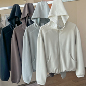 女休闲短款 lu家soft莫代尔全拉链连帽卫衣外套女开衫 早秋新款 上衣