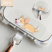 手机壳无挂绳孔柯基兔子猫咪挂脖拆卸防丢固定轻薄贴片垫片夹片