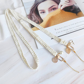 木兮小香风简约手工编织可调节韩范珍珠网红防丢挂脖肩背斜跨挂绳