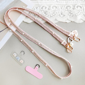 木兮原创手工制作点缀珍珠编织女小香风ins精致手机肩背斜跨挂绳