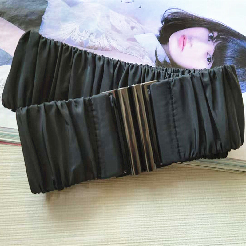 新款褶皱腰带女宽羽绒服面料腰带