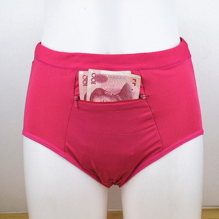 老年内裤带口袋防盗女内裤拉链三角裤女旅行放钱护照带兜防偷内裤,女士内衣/男士内衣/家居服,女三角裤,淘宝优惠券,粉丝福利购,淘宝优惠卷