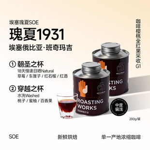 豆叔新品SOE埃塞瑰夏1931G1咖啡豆日晒水洗手冲精品黑咖啡200g/罐