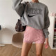 高腰高弹力宅家家居裤 短裤 可外穿 可爱居家针织毛线超短裤 LLD