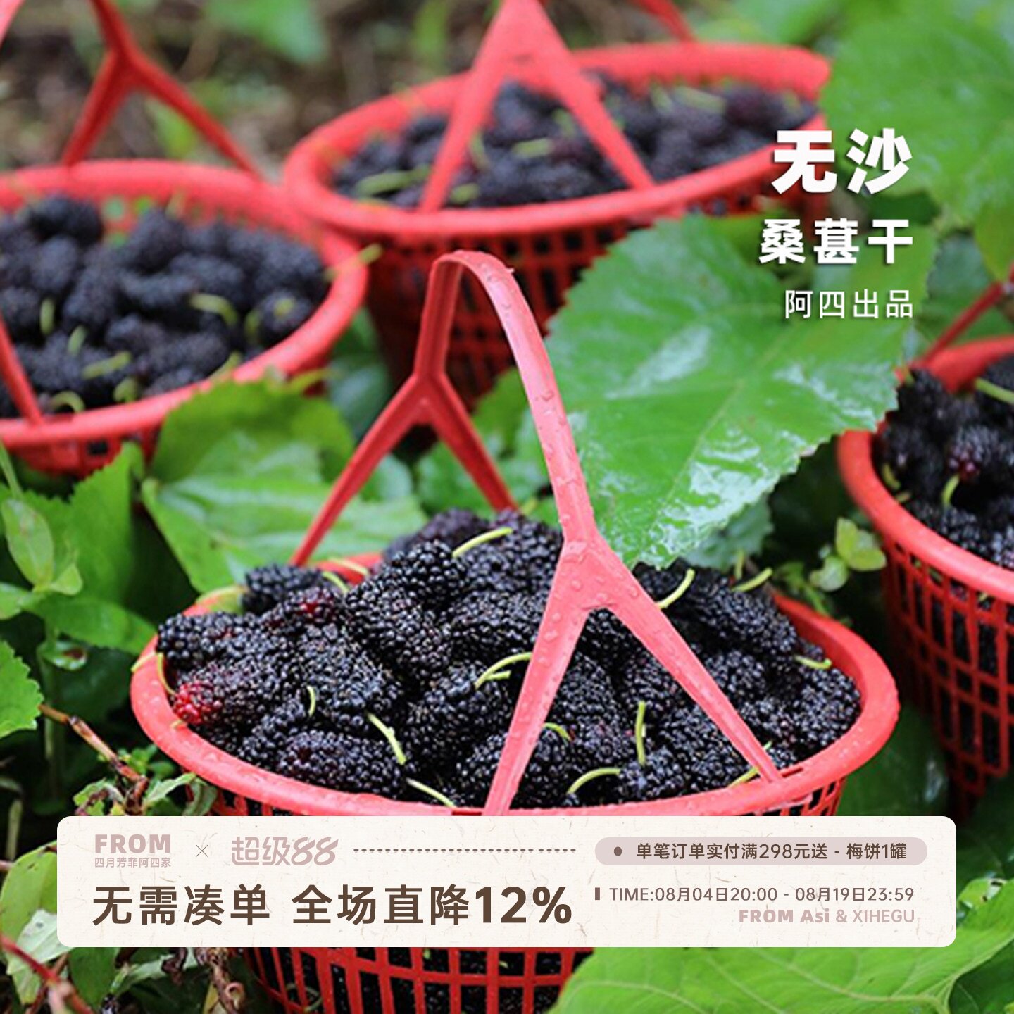 阿四出品 | 26年新货 真的没沙子的桑葚干 免洗无沙即食果干300克