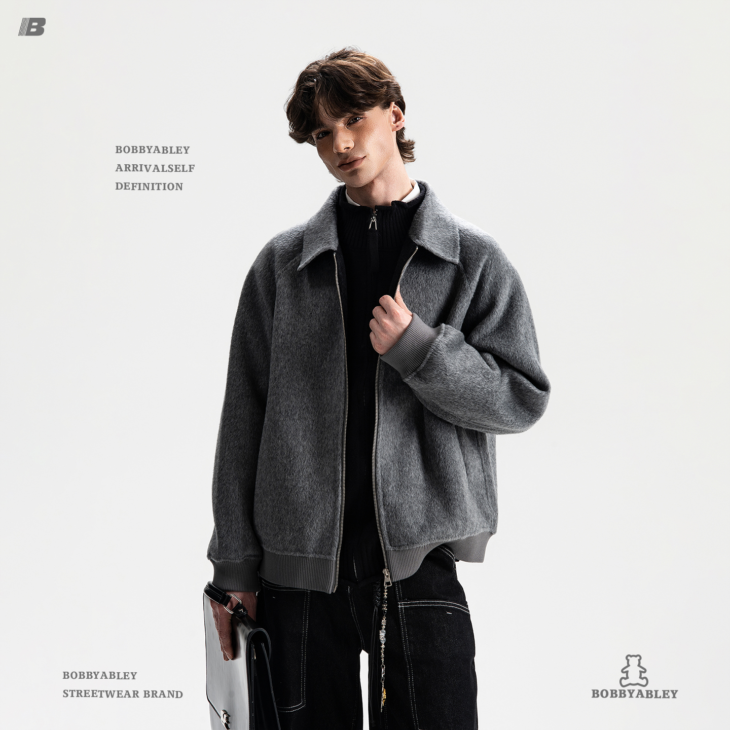 100%绵羊毛柔软毛呢夹克