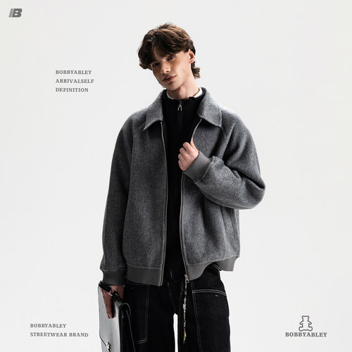 100%绵羊毛柔软毛呢夹克