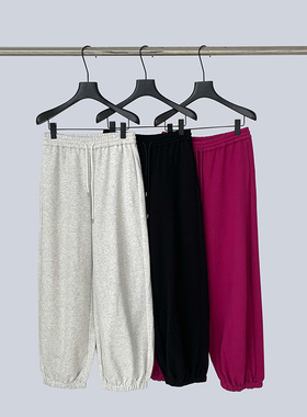 THEIRS 冬季2025新款ins运动卫裤宽松灰色休闲裤高腰抽绳灯笼裤