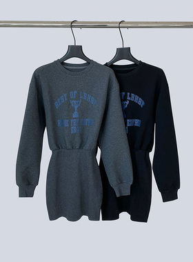 THEIRS 都市辣妹感印花修身卫衣显瘦包臀连衣裙miu系卫衣新款现货