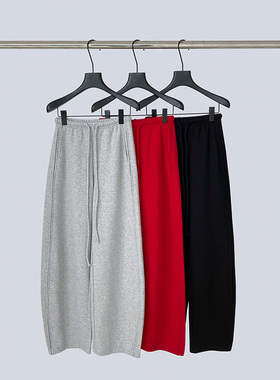 THEIRS 重工加绒极简感好裤型抽绳弯刀卫裤长裤女冬新款现货入仓