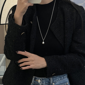 方糖家 秋冬毛衣链高级感小众项链女 回馈美拉德珍珠吊坠麻花长款