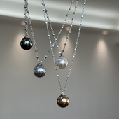 方糖家 秋冬美拉德珍珠吊坠S925纯银项链精致轻奢小众高级感颈链