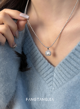 方糖家精致澳白色珍珠方糖项链