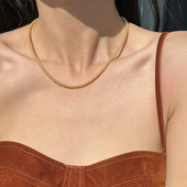 方糖家 百搭气质项链 浅金色小米粒正圆珍珠锁骨链高级感小众时尚