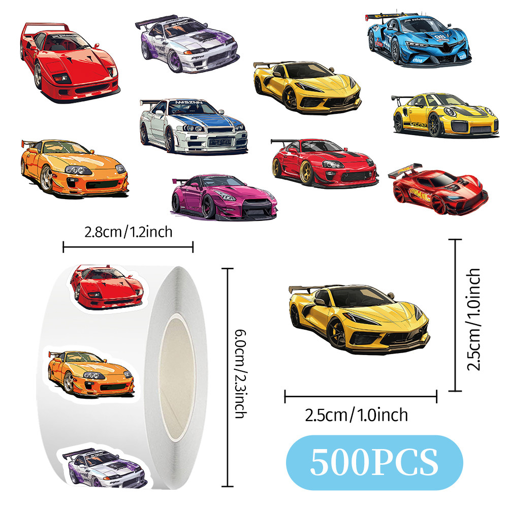 1000贴赛车卷卷贴纸2.5cm高颜值彩绘赛车趣味儿童玩具diy装饰贴画,玩具/童车/益智/积木/模型,贴纸,淘宝优惠券,粉丝福利购,淘宝优惠卷