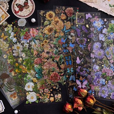 寓见诚品花间来信PET烫金贴纸