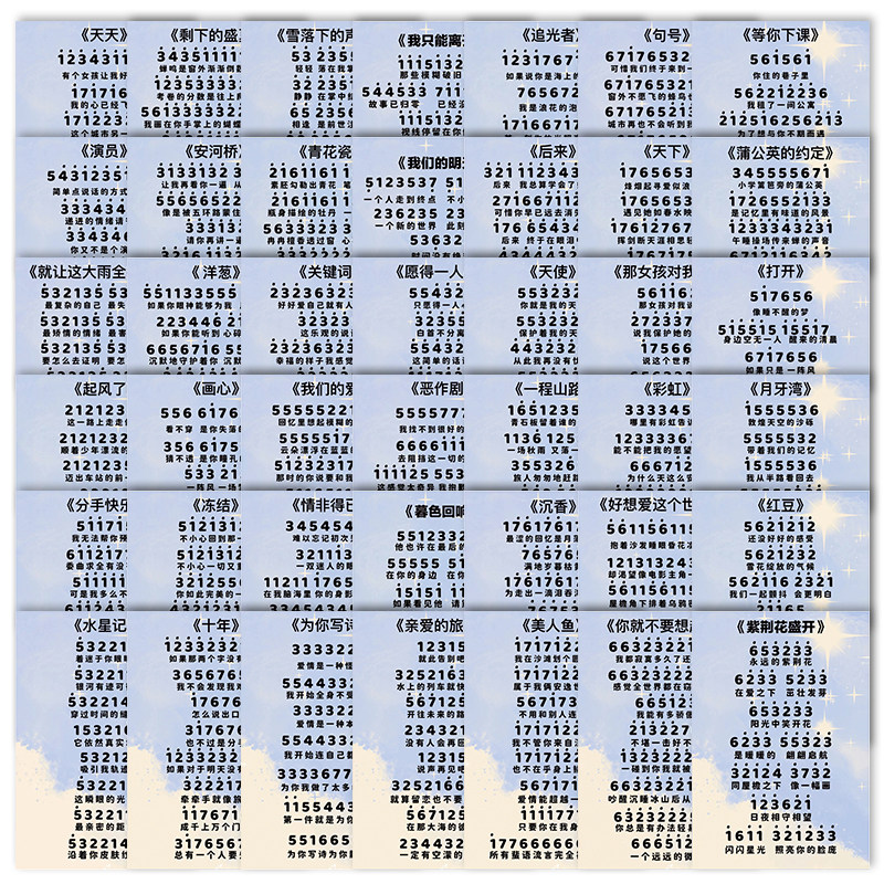 音乐简谱贴纸简约便携益智钢琴简谱桌面手机壳手账行李箱防水贴画