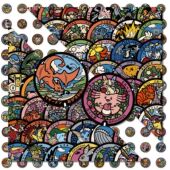 100张卡通宝可梦井盖异形同款 饰贴纸 创意贴画手机diy手账笔记本装