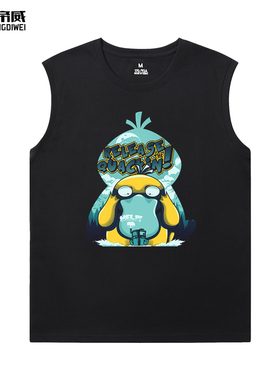 口袋妖怪神奇宝贝精灵宝可梦pokemo可达鸭T恤男女短袖上衣服背心