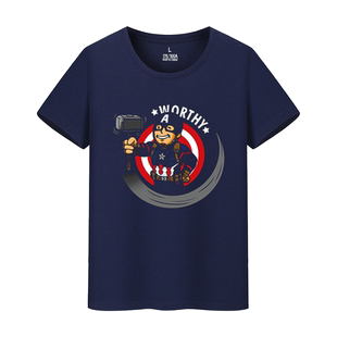 辐射4周边衣服二次元游戏T恤短袖辐射76 Fallout4哔哔小子半截袖