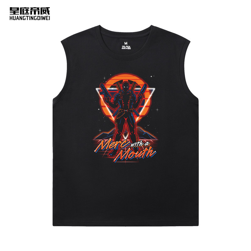 漫威十周年电影死侍t恤男纯棉Deadpool情侣短袖Marvel夏装背心