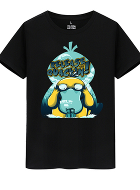 口袋妖怪神奇宝贝精灵宝可梦pokemo可达鸭T恤男女短袖上衣服半袖