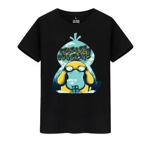 口袋妖怪神奇宝贝精灵宝可梦pokemo可达鸭T恤男女短袖 上衣服半袖