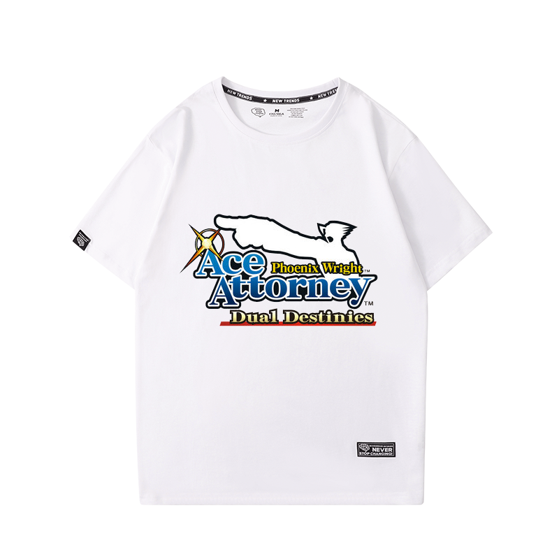 逆转裁判城步堂龙一御剑怜侍像素风动漫周边短袖T恤男女学生休闲