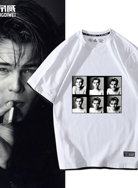 莱昂纳多小李子ARNODEFRANCE潮牌宽松百搭炸街假两件T恤男