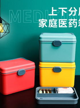 塑料多层小药箱家庭装药品收纳盒医药箱家用大容量医疗小号急救箱