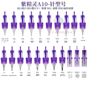 20支装多频纹绣电流仪一体针紫色纹身针电流仪针SMP纹发针mts微针
