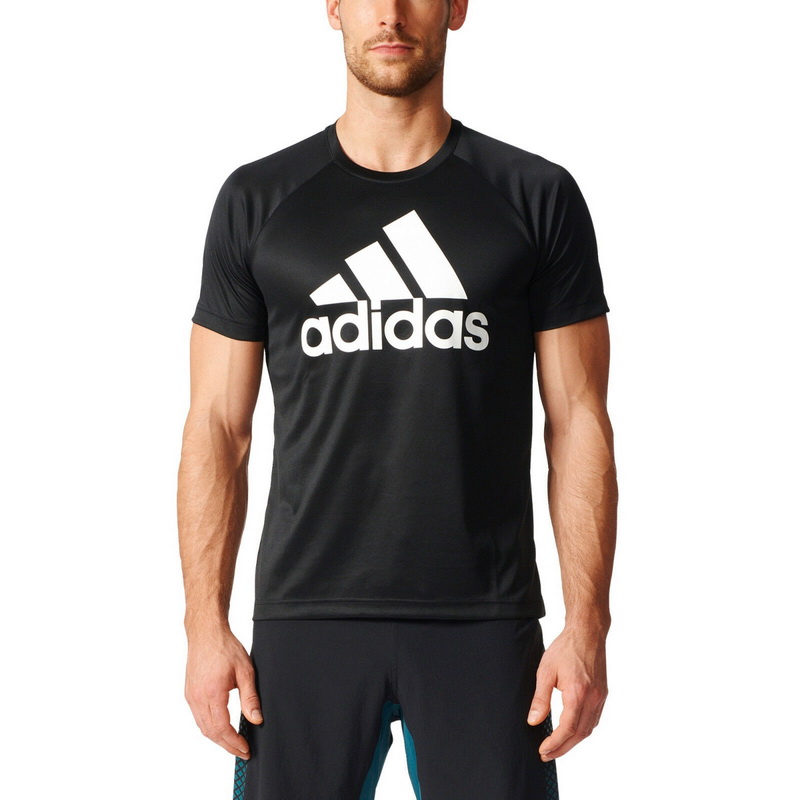 ADIDAS男子清风速干透气训练短袖