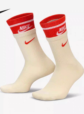 【嗜鞋如命】Nike耐克男女拼接运动休闲中筒袜一双装FN3148-100