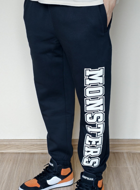 【嗜鞋】李宁X迪士尼怪兽大学联名男子加绒宽松运动长裤AKLT819-1