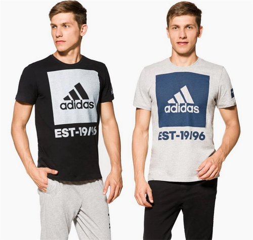 Adidas阿迪达斯男子纯棉运动短袖